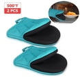 thumbnail image 2 of 1 Pair Heat-Resistant Short Oven Mitts with Non-Slip Grip for BBQ Baking and Cooking, 2 of 7