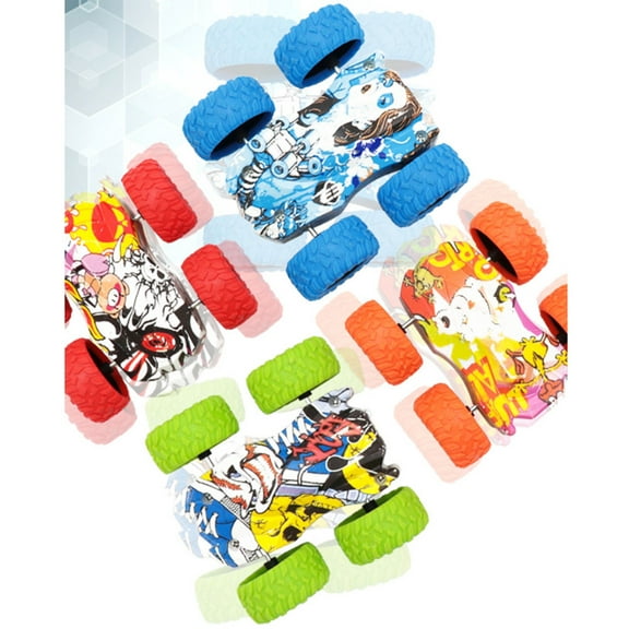 Toy Cars for Toddlers,2 Pack Pull Back Race Cars Toys ,Vehicles Push and Go 360°Flip Stunt