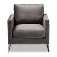 thumbnail image 2 of Baxton Studio Matteo Velours avec Chaise d'Appoint Finition Or en Gris, 2 of 9