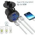 thumbnail image 5 of Triple USB Car Charger Adapter PD 3.0+Dual QC 3.0, Touch Switch, Safe and Reliable Rapid Charging for Phone, Samsung, 5 of 8