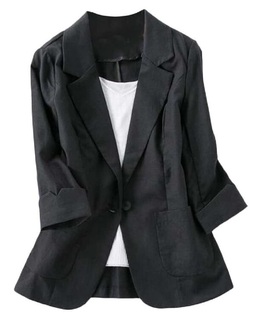WSPLYSPJY Womens Casual Long Sleeve Slim Office Work Velvet Blazer Coat Suit Jacket 