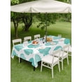 thumbnail image 4 of Outdoor Tablecloth with Umbrella Hole for Patio/Picnic/Party/Camping, Turquoise Shell Coastal Waterproof Table Cloth Rectangle Table Cover Washable, Summer Beach Ocean Conch (60"x 120"), 4 of 9