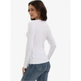 thumbnail image 2 of Womens Long Sleeve Stretch Crew neck T-Shirt Fitted Casual Basic Tops, 2 of 6