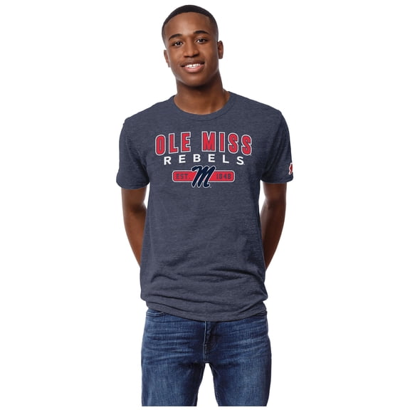 Men's League Collegiate Wear Heather Navy Ole Miss Rebels Victory Falls Tri-Blend T-Shirt