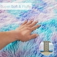 thumbnail image 2 of PERFEMET Rainbow Purple Teal Big Area Rugs 5x8 Carpet Tie Dye Plush Shag Rugs for Bedroom Living Room Floor Mat for Nursery Dorm Soft Rectangular Rug(5'x8', Teal Purple), 2 of 8