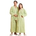 thumbnail image 5 of TIWEKE Spa Gifts for Women Winter New Half Flannel Men's Thickened Robe Long Furry Home Wear Bathrobe (Light Green,XL), 5 of 7