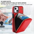 thumbnail image 3 of Crossbody Wallet Case for iPhone 13 iPhone 14, Zipper Pocket Case with Card Holder, PU Leather RFID Blocking Protective Cover Case with Kickstand Detachable Wrist Strap Lanyard 6.1" (Red), 3 of 15