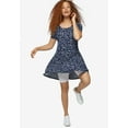 thumbnail image 4 of ellos Women's Plus Size Short Sleeve A-Line Knit Dress - 26/28, Navy Print, 4 of 4