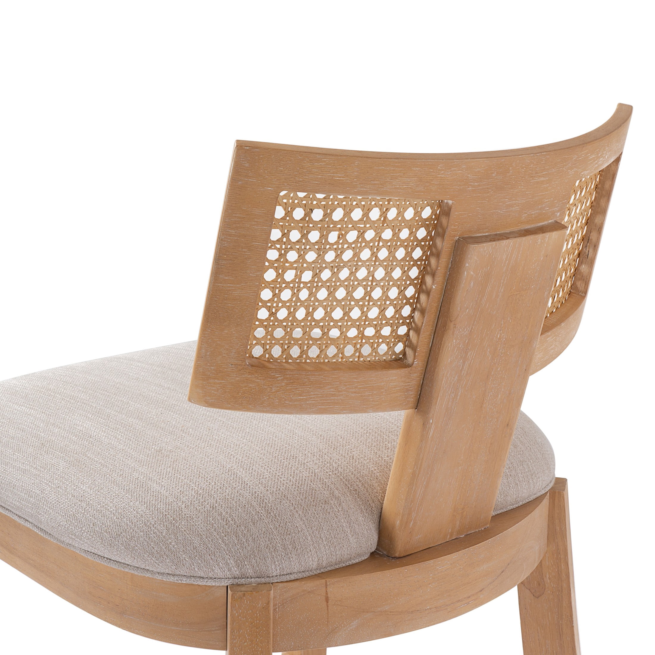 Christopher Knight Home Wood Armless Counter Stools, Upholstered Seat with Rattan Back, Natural, Set of 4