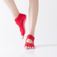 thumbnail image 1 of Calcetines de yoga con cinco dedos abiertos, antideslizantes, con protección para los pies, para mujer, con dispensador de agujeros para cavar, 1 of 6