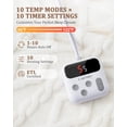 thumbnail image 3 of 72x84 Heated Throw Blanket with Thick Tufted Cable Pattern,10 Heat Levels&10Timer Settings,Electric Throw with Intelligent Temperature Control,Machine Washable,Fast Heating，White, 3 of 9