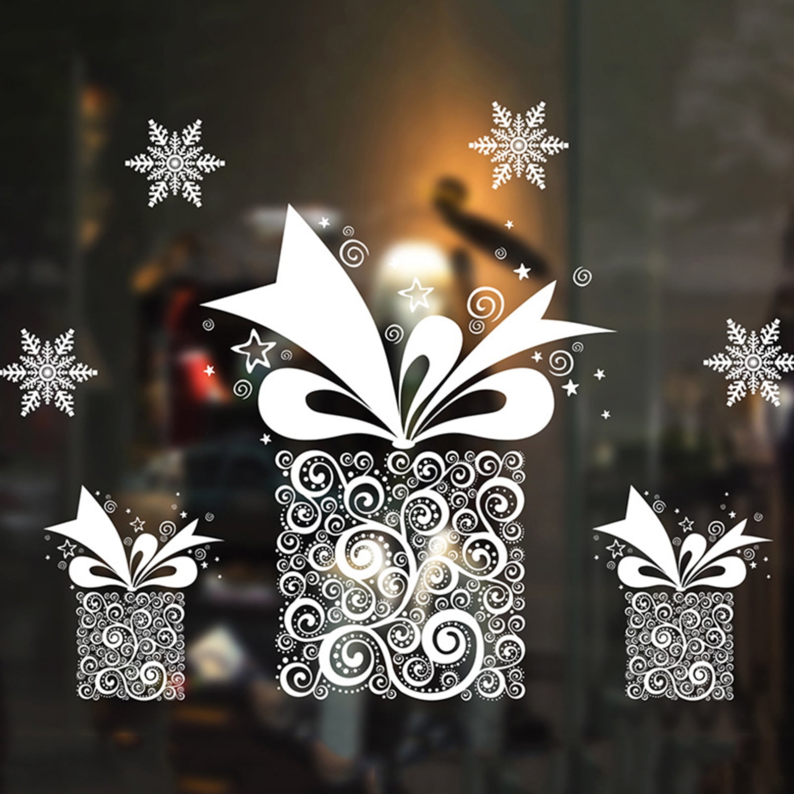 Embossed Design 1 Random Pack Pack Of 7 White Silver Snowflake Window Stcikers 