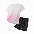 thumbnail image 4 of NOLDARES Toddler Baby Boy Outfit Short Sleeve Crew Neck Shirt and Plaid Elastic Waist Shorts Set Infant Summer Clothes Blazer,5-6 Y, 4 of 4