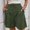 *Army Green, variant on ClodeEU Women's Elastic Waist Knee Length Shorts,Straight Leg Casual Loose Short Khaki,Womens Plus L