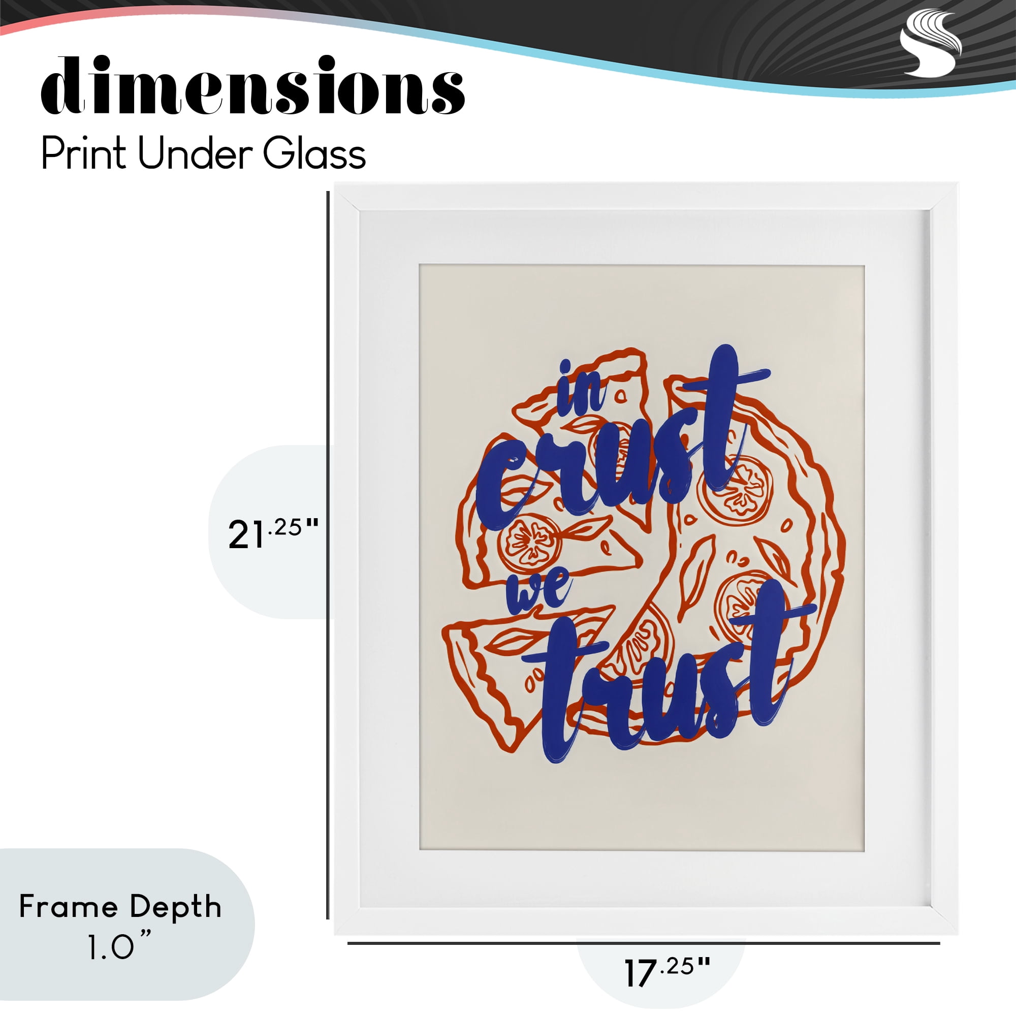Stupell Industries In Crust We Trust Pizza White Framed Print Under Glass, design by The Prints Vibe