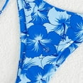 thumbnail image 4 of UTSJKR Womens String Bikini Sets Sexy Two Piece Swimsuits Cheeky Tropical Print Hawaii Bathing Suits Triangle Swimwear Dark Blue L, 4 of 5