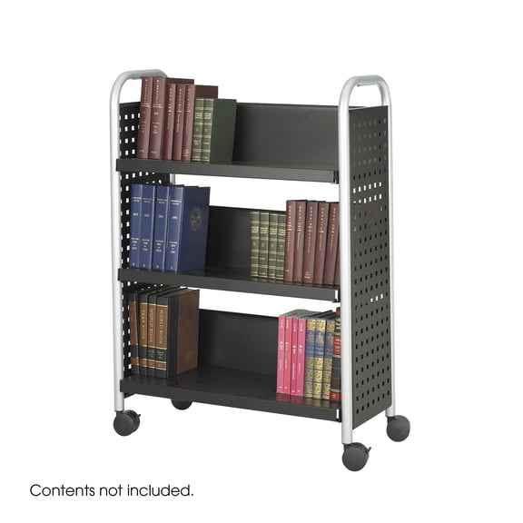 Scoot Single-Sided Book Cart, 3 Shelf