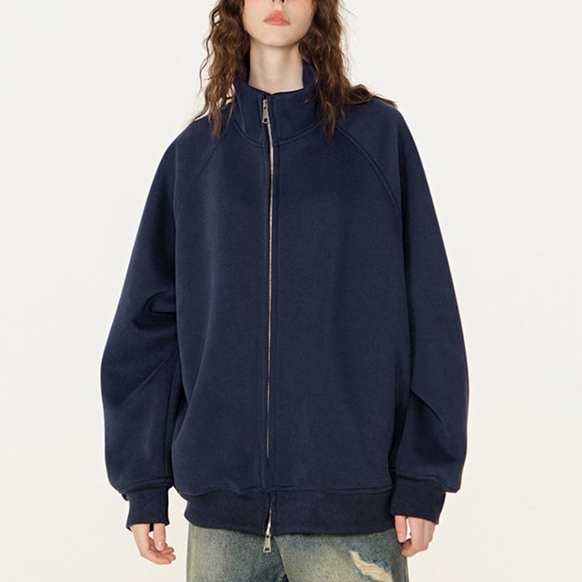 MKLEKYY Veste Matelassée à Enfiler pour Femmes Automne Cardigan Version Hommes et Femmes Hauts Polyvalents Décontracté Double Fermeture Éclair Tendance