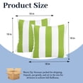 thumbnail image 3 of 18x18 Inch Outdoor Throw Pillows Set of 2, Waterproof & Fade-Resistant, Square Decorative Cushion For Patio Furniture, All Weather Outdoor Pillows (Green White Stripes), 3 of 7