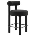 thumbnail image 3 of Modway Toulouse Boucle Fabric Counter Stool - Set of 2 in Black Black, 3 of 10