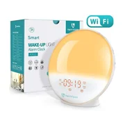 HeimVision A80S Sunrise Alarm Clock, Smart Wake up Light Sleep Aid Digital Alarm Clock with Sunset Simulation and FM Radio, 4 Alarms /7 Alarm Sounds/Snooze/20 Brightness