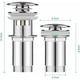 thumbnail image 4 of Desagüe para lavabo, sistema de desagüe emergente con tapón de desagüe universal para lavabo de cobre, 4 of 5