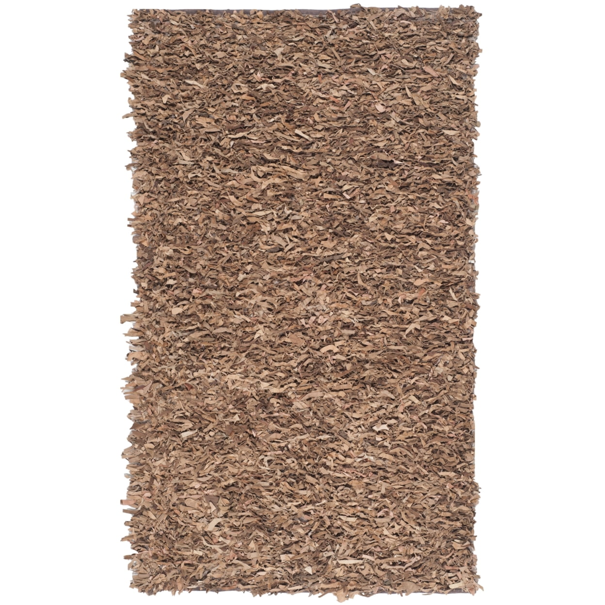 SAFAVIEH Mariam Leather Shag Area Rug, Brown, 8' x 10'