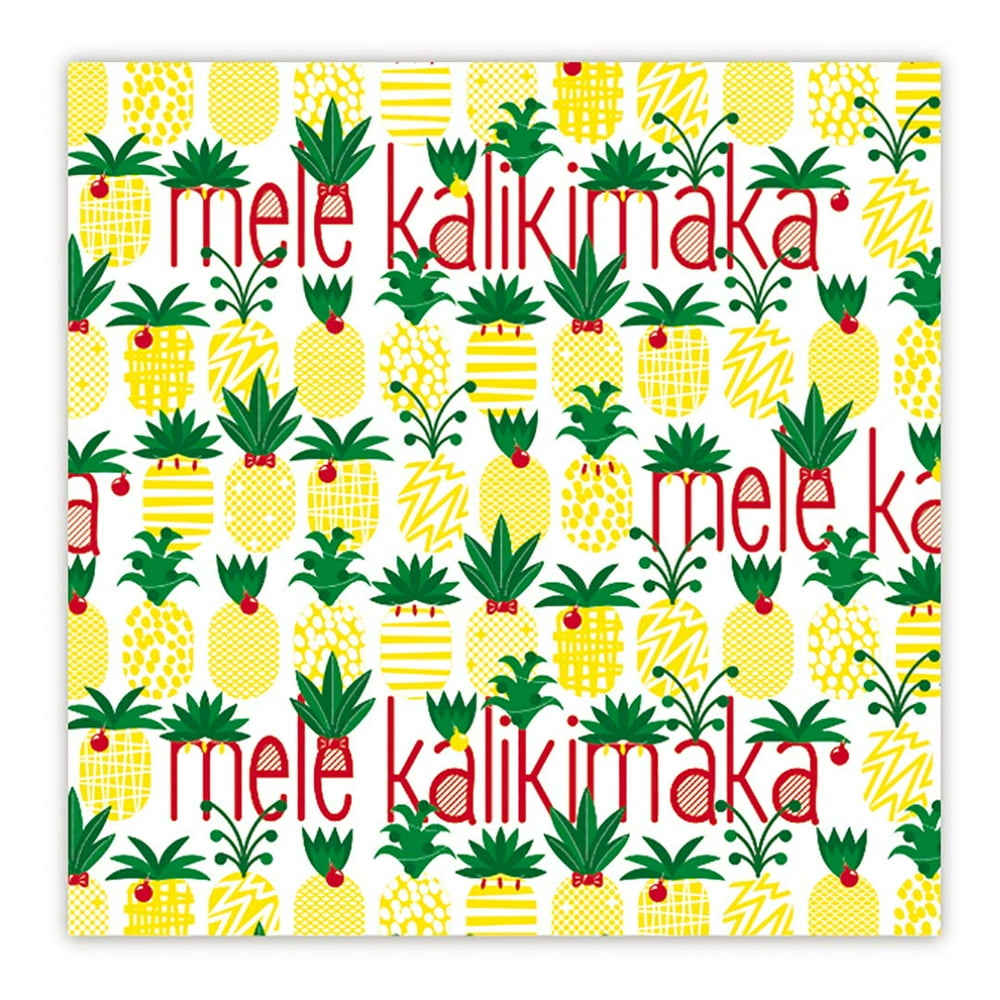 Island Heritage Hawaiian Holiday Gift Wrap Paper 4 Rolls Mele Pineapple Parade
