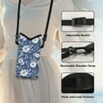 thumbnail image 5 of ZIATUBLES Blue Flower Crossbody Phone Pouch Waterproof Neoprene Cellphone Bag Portable Phone Sleeve Case with Adjustable Strap Top Opening Phone Case, 4 X 8 Inch, 5 of 7