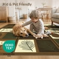 thumbnail image 4 of ODIKA 2'x3' Washable Throw Rug Panel Cabin Vintage Badge Forest Border Wildlife Print Fishing Flowing Dynamic for Hallway, Study Room, Non-Slip Low Profile, Flatwoven, 4 of 7