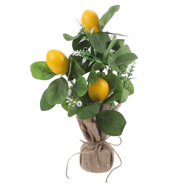 GOOHOCHY Tallo de planta artificial, adorno de rama de limón, arreglo floral, decoración de jarrón