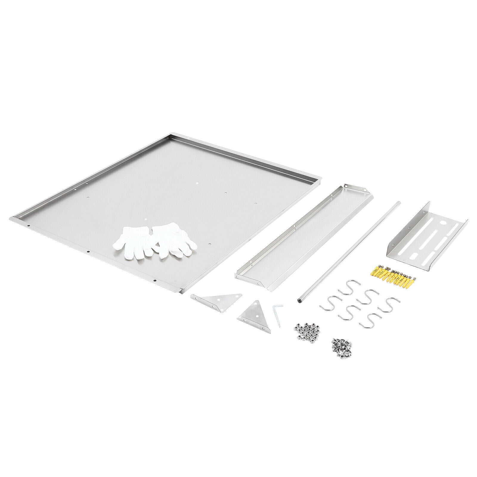 Stainless Steel Range Backsplash with Shelf & Hooks, 24 X 30 Inch Wall Mounted Stove Splatter Guard, Heat Resistant Kitchen Backsplash Panel with Knife Rack