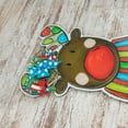 thumbnail image 2 of 18" Vibrant Reindeer Door Hanger, Colorful Christmas Front Door Decor, Whimsical Thin Wreath, Red-Turquoise-Lime Polka Dot Door Hanger, 2 of 8