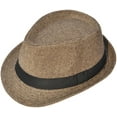 thumbnail image 3 of Simplicity Women/ Men's Structured Wool Felt Blend Fedora Hat, Brown/Tan, 3 of 4