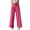 Hot Pink, variant on EDFBUYKRS Female Women Pants Casual Teacher Pants for Women Women's Solid Color Elastic High Waist Wide Pants Casual Wide Leg Long Casual Belt Pocket M