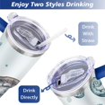 thumbnail image 5 of 40oz Cute Ocean Life Turtle Stainless Steel Flip Straw Tumbler Spill Proof Travel Cup Double Wall Vacuum Insulated Coffee Mug with Top Handle, 5 of 6