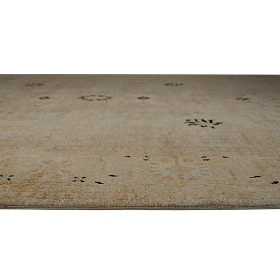 EORC Ivory Hand Knotted Wool Traditional Peshwar Rug, 8'1 X 9'8