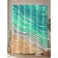 thumbnail image 4 of Boanket Polyester Fabric Teal Ombre Coastal Shower Curtain, Summer Nautical Beach Ocean Seaside Waterproof Bathtub Curtain Bathroom Decor Set with Hooks 66 x 72 Inches,, 4 of 6