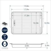 Nordic Ware Naturals 20 x 13 Aluminum Roasting & Baking Pan with Nonstick Crisping Rack