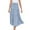 Light blue-Y, variant on Puntoco Clearance Women Casual Front Button Washed Denim A-Line Skirts Long Jean Skirt