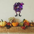 thumbnail image 3 of DOLITY Decorative Artificial Witch Halloween Wreaths Purples, 3 of 8