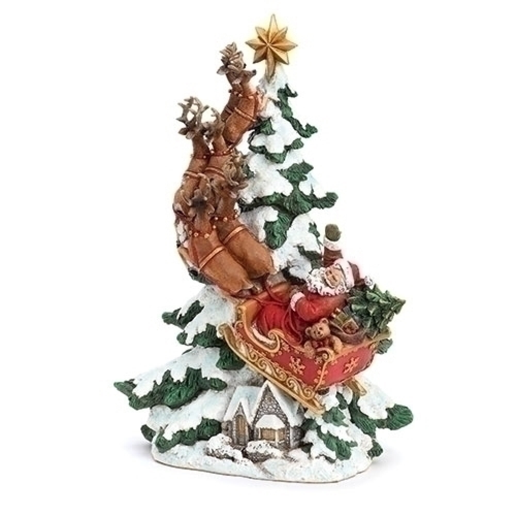 santa with reindeer figurine