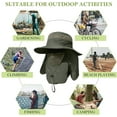 thumbnail image 4 of 2 Pieces Men's Wide Brim Fishing Hat Outdoor UPF 50+ Sun Protection Removable Face and Neck Flap, 4 of 7