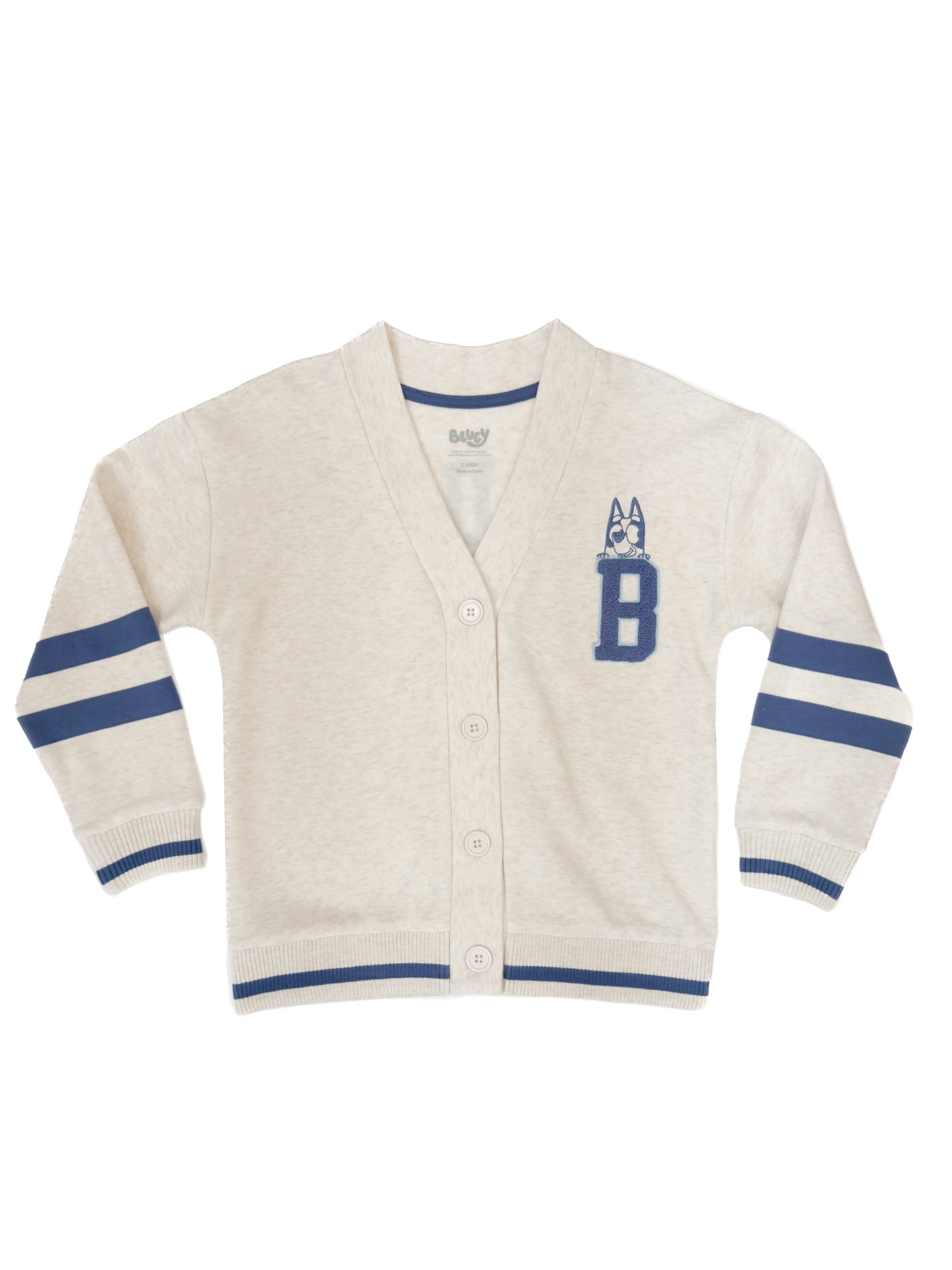 Bluey Toddler Girls Button Down Cardigan with Long Sleeves, Sizes 12M-5T