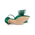 thumbnail image 5 of BLISSFUL STEP Women's Shoes Bow Tie Ankle Strap Stiletto Heel Pointy Toe Sandals Green 6, 5 of 7