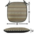 thumbnail image 4 of Safari Chair Seating Cushion Set of 12, Style Geometrical Pattern with Wild Animals in Horizontal Line Art, Seat Pads for Office with Anti-slip Backing, 16"x16", Black and Brown, by Ambesonne, 4 of 7