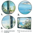 thumbnail image 3 of Designart "Tropical Seaside Serenity II" Coastal Framed Wall Art Decor - Coastal Blue Coastal Windows Hallway Framed Wall Art Decor, 3 of 6