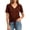 Wine, variant on Lindreshi Cotton Linen Tops for Women Summer V Neck Short Sleeve Button Up Shirt With Front Placket and Lace Up Top