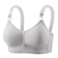 thumbnail image 2 of HVOBTTY Women's Wireless Push Up Bra Lightweight Fixed Pad Comfortable Breathable Lightweight Casual Daily Bra Gray, 42/95AB, 2 of 3
