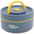 thumbnail image 4 of 420ml Lunch Box Containers, Stainless Steel Thermal Lunch Container Portable Thermal Cooking Pot Double Layer Box Round Shape Food Container for Office, Dark Blue, 4 of 8